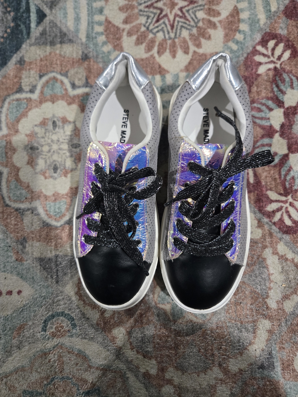 Steve Madden Girl's 4 Studio Holographic Sneakers